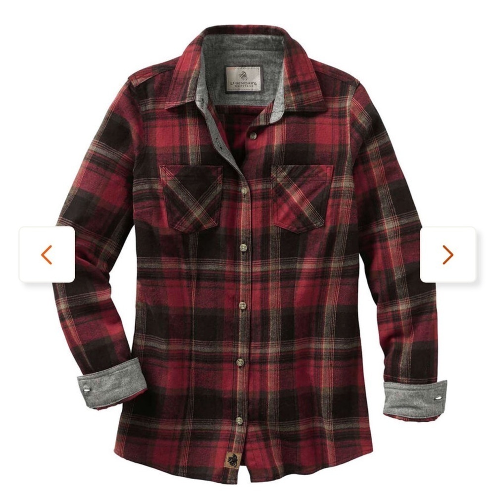 Legendary whitetail Red and Black Plaid Flannel Shirt